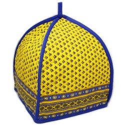 French Provence teapot cover (Lourmarin. yellow x blue) - Click Image to Close